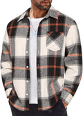 Men's Lightweight Long Sleeve Plaid Flannel Shirt - Casual Button-Down Jacket